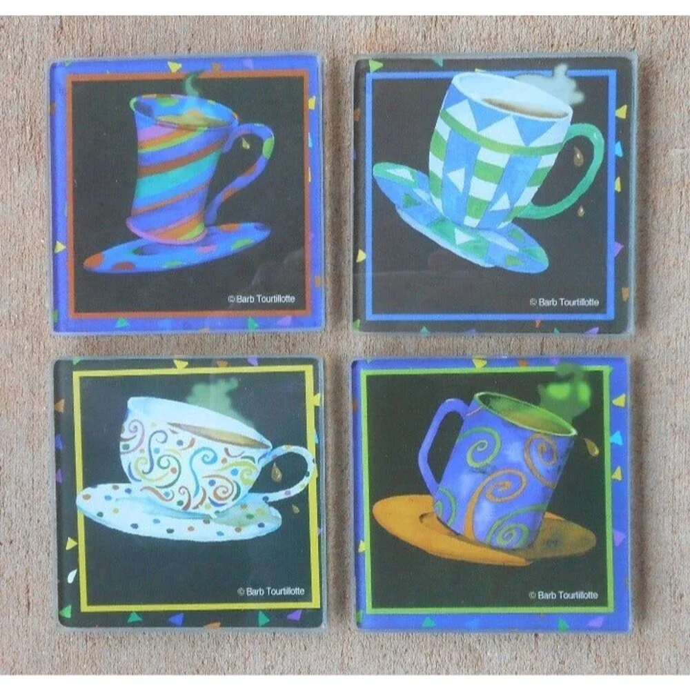 Glass Square Coasters Barb Tourtillotte